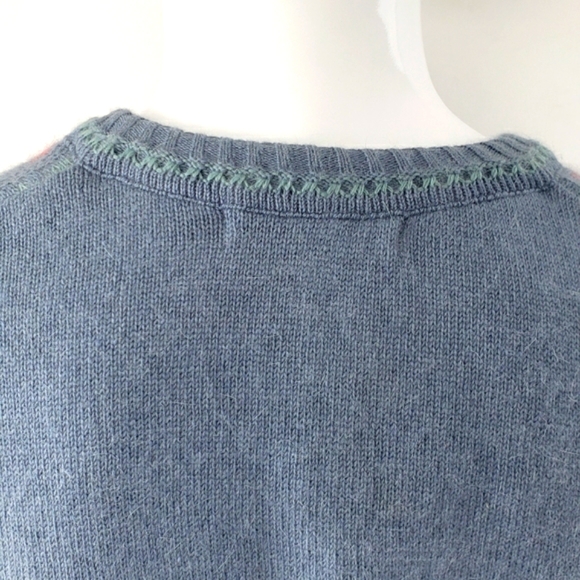 Spring Creek Lambswool Angora Blend White Pearl Button Ugly Christmas Sweater - Picture 5 of 15